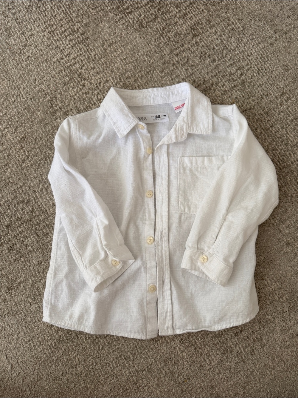 Zara White Button-Down Shirt for Kids